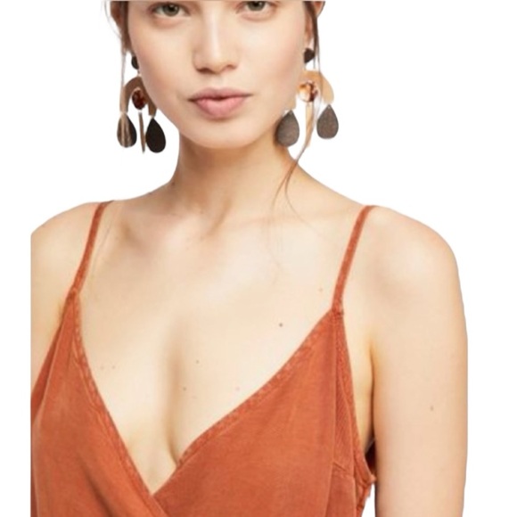 Free People Jade Jumpsuit Caraway Wrap Wide Leg Lyocell Size 12 Boho - Picture 4 of 10